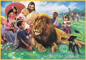 Biblical Heaven - The lion and the lamb living in peace